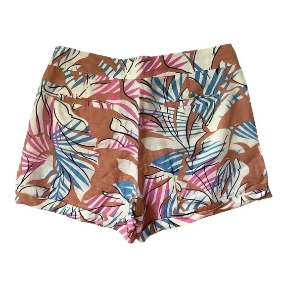 J.Crew Desert Oasis Tropical Print Linen Blend Board Shorts 12 - Picture 3 of 9